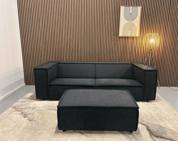 By Sidde - Sommer - 2,5 zits bank - Hocker - Steel Gray, Huis en Inrichting, Banken | Bankstellen, Zo goed als nieuw, 200 tot 250 cm