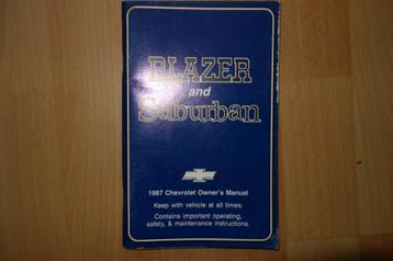 Chevrolet Blazer  ,Suburban 1987 instruktieboekje beschikbaar voor biedingen