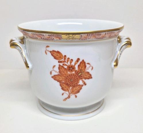 Herend cachepot Apponyi orange decor, Hongarije 20e eeuw., Antiek en Kunst, Antiek | Porselein, Ophalen of Verzenden