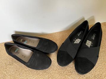 2 paar zwarte loafers, instappers, Gabor, mt. 6 1/2 (=39,5)G beschikbaar voor biedingen