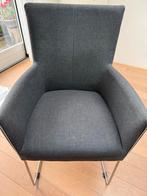 6 Grijze Eetkamerstoelen - Gebruikt, Huis en Inrichting, Stoelen, Ophalen, Gebruikt, Vijf, Zes of meer stoelen, Stof