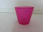 Roze glazen bloempot – matglas, Tuin en Terras, Bloempotten, Overige materialen, Gebruikt, Rond, Ophalen of Verzenden