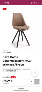 8 Kave Home Ralf stoelen - Turquoise, Bruin, Grijs, Huis en Inrichting, Stoelen, Ophalen, Overige kleuren, Zo goed als nieuw, Stof