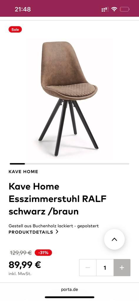 8 Kave Home Ralf stoelen - Turquoise, Bruin, Grijs, Huis en Inrichting, Stoelen, Zo goed als nieuw, Vijf, Zes of meer stoelen