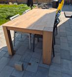 Eiken houten tafel, Tuin en Terras, Ophalen, Gebruikt, Rechthoekig, Hout