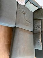 Groene vintage hoekbank, Huis en Inrichting, Banken | Bankstellen, Gebruikt, Hoekbank, Ophalen of Verzenden, Stof