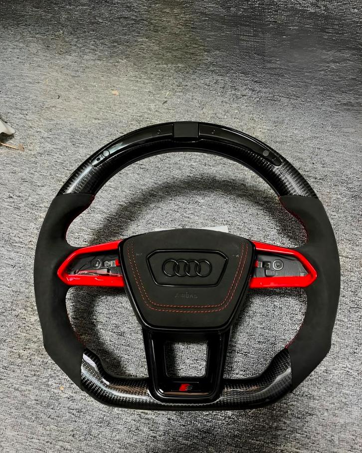 Audi Carbon Stuurwiel LED Indicator C8 A6,RS6,A7, RS7 2019/., Auto-onderdelen, Besturing, Audi, Nieuw, Ophalen of Verzenden