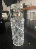 Prachtige kristallen karaf met zilveren hals, Antiek en Kunst, Ophalen of Verzenden