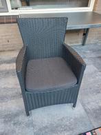 Stoel tuinstoel fauteuil wicker incl. kussens 4x, Ophalen, Zo goed als nieuw, Wicker