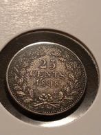 25 Cent 1898 UNC, Zilver, 25 cent, Ophalen of Verzenden, Koningin Wilhelmina