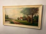 Schilderij met landschap en huis, Antiek en Kunst, Kunst | Schilderijen | Klassiek, Ophalen