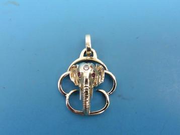 Gouden hanger Olifant                                    G13 beschikbaar voor biedingen