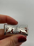 A662 Prachtige zilveren broche bloemen, Sieraden, Tassen en Uiterlijk, Antieke sieraden, Ophalen of Verzenden, Zilver, Broche
