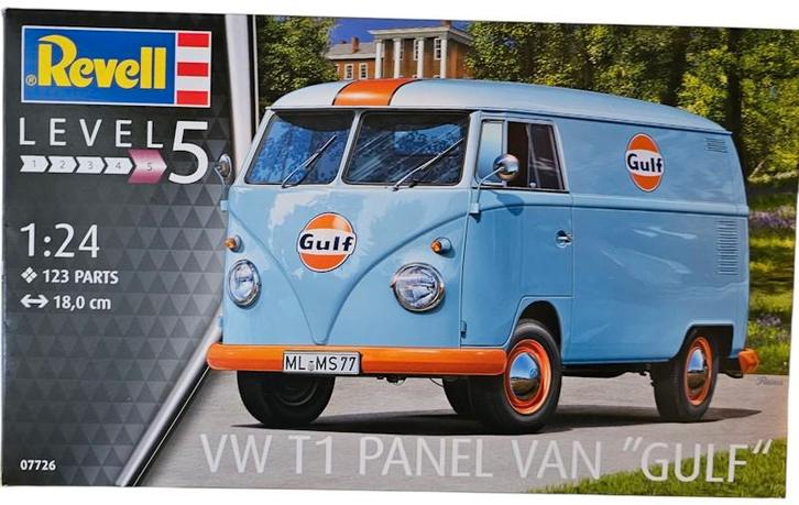 Revell VW T1 Panel Van "Gulf" Modelbouwdoos, Hobby en Vrije tijd, Modelbouw | Auto's en Voertuigen, Nieuw, Overige merken, Ophalen of Verzenden