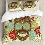 Sugar Skull Dekbedovertrek / Skull Doodshoofd Mexicaans, Verzenden, Nieuw, Dekbedovertrek