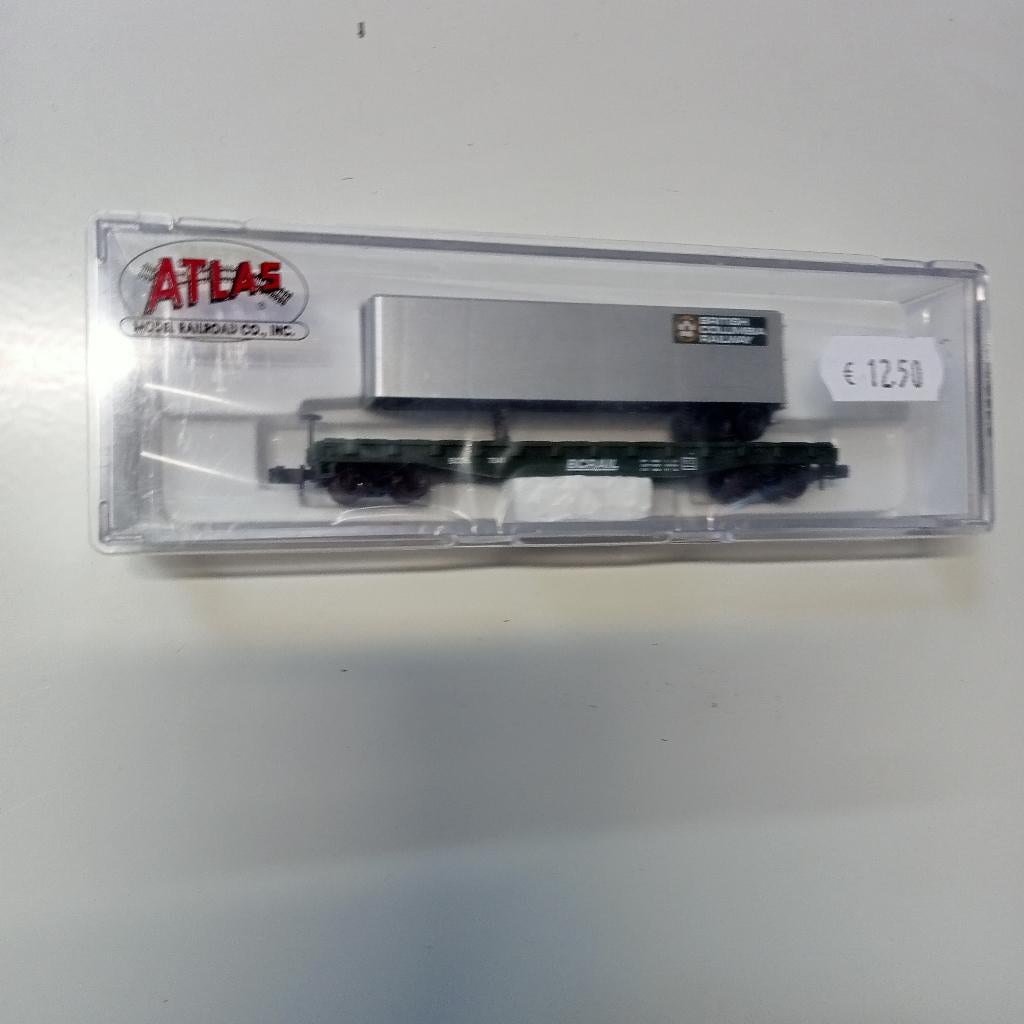 Atlas plattse wagen met trailer RC Rail N-spoor, Overige merken, Gelijkstroom, Wagon, Ophalen of Verzenden