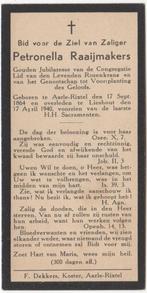 Petronella Raaijmakers 1864 Aarle-Rixtel + 1940 Lieshout, Verzamelen, Verzenden, Bidprentje