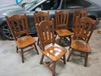 Robuust Massief zwaar Eiken stoel stoelen 6X. Altijd welkom,, Huis en Inrichting, Stoelen, Ophalen, Bruin, Zo goed als nieuw, Vijf, Zes of meer stoelen