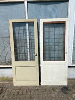 Twee glas-in-lood deuren, jaren 30, Doe-het-zelf en Verbouw, Deuren en Horren, Ophalen, Gebruikt, Minder dan 80 cm, Binnendeur