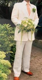 Trouwpak ROKA linnen mt 56/58, Ophalen of Verzenden, Gedragen, Wit, Ivoor of Crème, Trouwpak