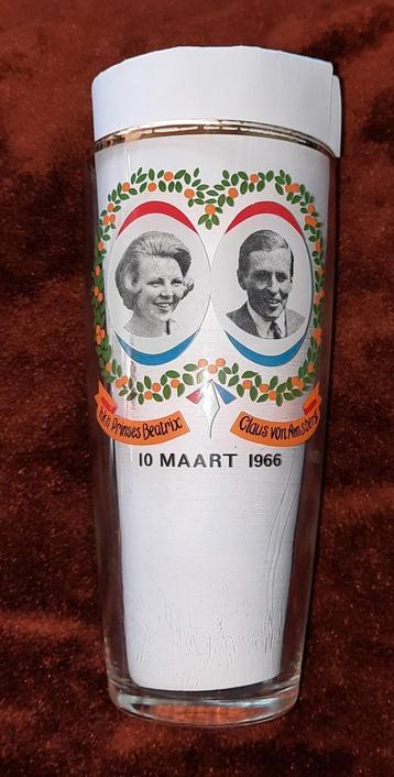 Bierglas t.g.v. huwelijk HM Beatrix en ZKH prins Claus