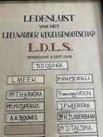 OUDE LEDENLIJST LEEUWARDEN KEGELGENOOTSCHAP, Ophalen of Verzenden