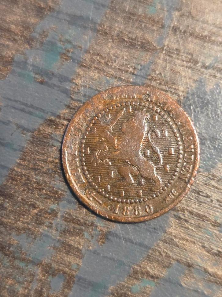 1880 Nederland 1 Cent - Koning Willem III, Postzegels en Munten, Munten | Nederland, Losse munt, 1 cent, Koning Willem III, Ophalen of Verzenden