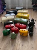 Emaille broodtrommels koektrommels plus divers, Ophalen, Gebruikt