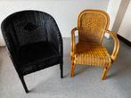 Rieten stoelen, Huis en Inrichting, Stoelen, Twee, Bruin, Vintage, Riet of Rotan