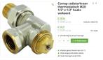 Comap thermostatische radiatorkraan verkeerd haaks 1/2 ** NI, Doe-het-zelf en Verbouw, Verwarming en Radiatoren, Minder dan 30 cm