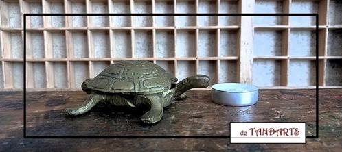 Bronzen schildpad – 11 cm lang, Verzamelen, Rookartikelen, Aanstekers en Luciferdoosjes, Gebruikt, Sigarenbandjes, Ophalen of Verzenden
