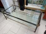 Chique glazen salontafel, Ophalen, Gebruikt, 100 tot 150 cm, 50 tot 100 cm