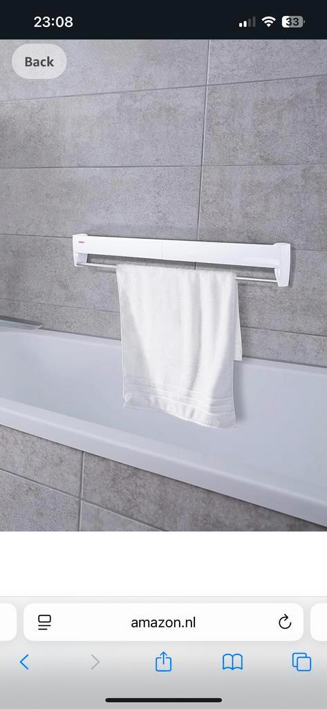 2x Leifheit clothes drying rail 103cm with towel rack, Tuin en Terras, Droogmolens en Wasrekken, Wasrek, Ophalen of Verzenden
