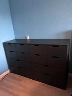 Zwarte ladekast/dressoir, Huis en Inrichting, Ophalen, Overige materialen, Gebruikt, 5 laden of meer