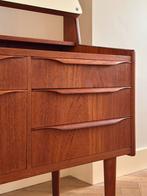 Vintage kaptafel Deens jaren 50/60 teak hout, Ophalen, Gebruikt, 100 tot 150 cm, 50 tot 100 cm