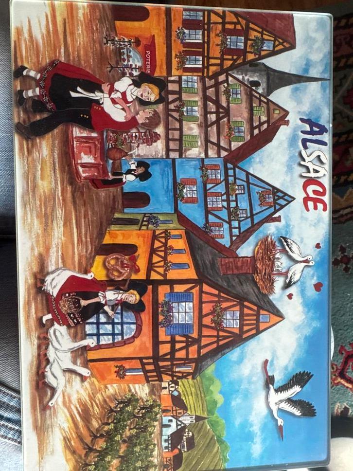 Glazen Plaat - Elzas Kunst, Huis en Inrichting, Woonaccessoires | Schilderijen, Tekeningen en Foto's, Zo goed als nieuw, Overige typen