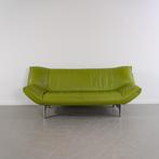 1x Leolux Tango 3-zits/223cm Bank Limegroen Leer - Gepolijst, Overige maten, 75 tot 100 cm, Ophalen of Verzenden, Zo goed als nieuw