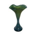 Vintage design vaas, Blauw, Ophalen of Verzenden, Minder dan 50 cm, Glas