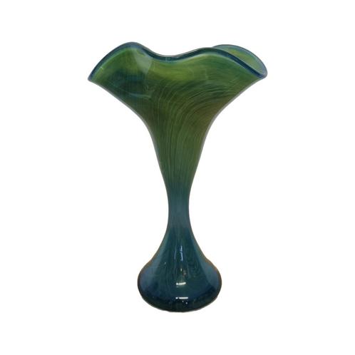 Vintage design vaas, Huis en Inrichting, Woonaccessoires | Vazen, Zo goed als nieuw, Blauw, Minder dan 50 cm, Glas, Ophalen of Verzenden