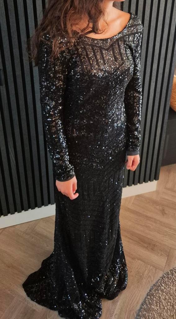 Zwarte galajurk/feestjurk van merk Eva & Lola, Kleding | Dames, Gelegenheidskleding, Zo goed als nieuw, Galajurk, Maat 36 (S)