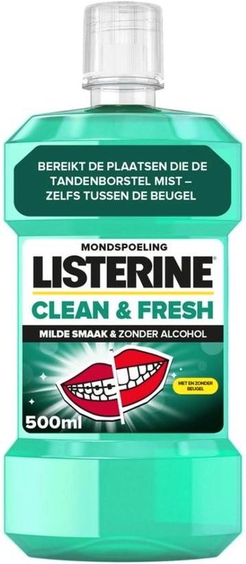 Listerine Clean & Fresh Mondwater - Zonder Alcohol - 500ml beschikbaar voor biedingen