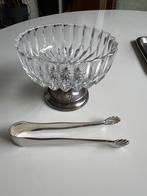 Kristallen schaaltje op voet + Alfra Alessi tang, Antiek en Kunst, Ophalen of Verzenden