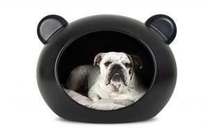 Geweldige hondenmand hondenhuis Kunststof zwart met oortjes, Dieren en Toebehoren, Hondenmanden, Zo goed als nieuw, Overige, Ophalen