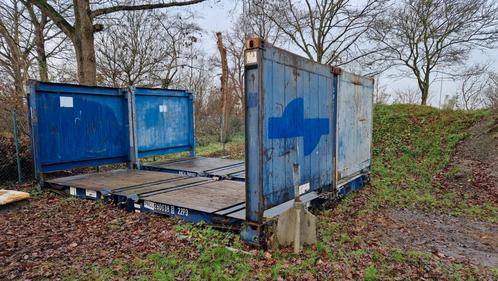 20ft flattracks / 20ft flatbed container met kopschotten, Doe-het-zelf en Verbouw, Overige Doe-het-zelf en Verbouw, Gebruikt, Ophalen