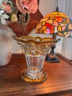 Art deco persglas vaas transparant en amber jaren ‘30, Antiek en Kunst, Antiek | Vazen, Ophalen of Verzenden