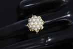 Parel 18 karaats gouden fraaie dames design ring luxe, Voordeelsieraden, Ophalen of Verzenden, Zo goed als nieuw, 17 tot 18