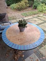 Terrastafel met blad van aardewerk, Tuin en Terras, Ophalen, Zo goed als nieuw, Rond, Overige materialen