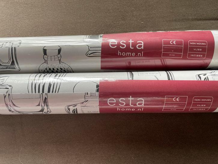 ESTAhome Behang - Parfum Motief twee rollen nieuw, Huis en Inrichting, Stoffering | Behang, Wit, 10 tot 25 m², Ophalen of Verzenden