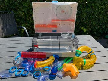 Hokje voor hamster/gerbil met veel attributen beschikbaar voor biedingen