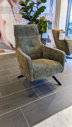 Montel fauteuil Bliss luxe groene stof met bies, Metaal, Montel Bliss, 75 tot 100 cm, Zo goed als nieuw
